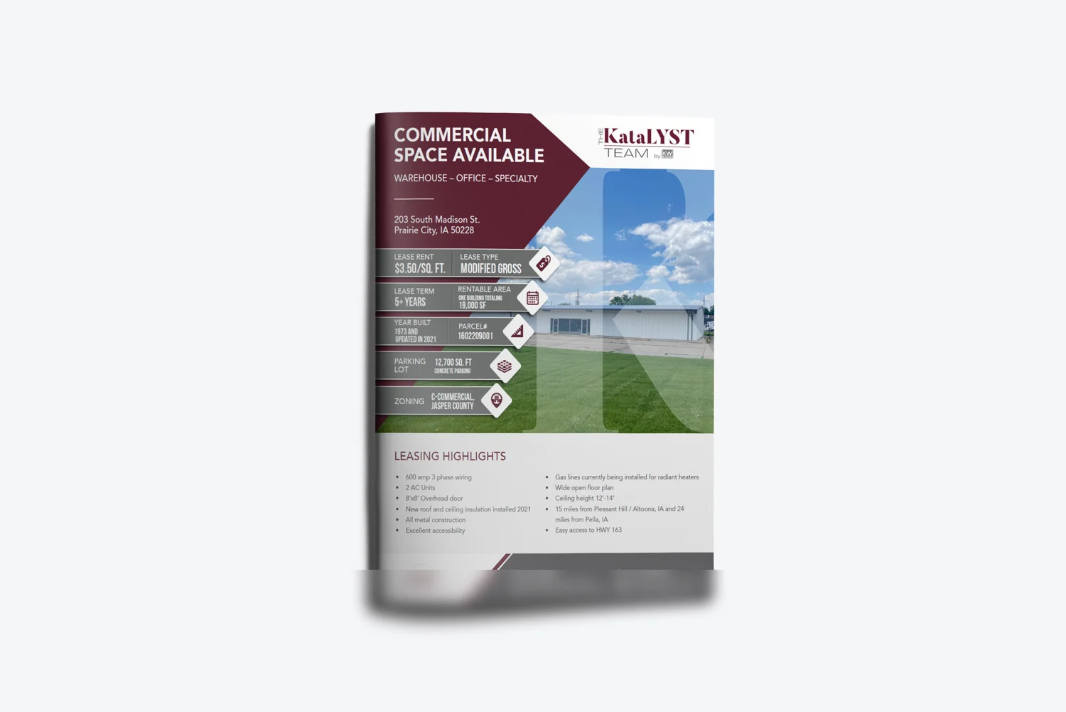 Commercial real estate property flyer by BTS Brands (FLY-04)