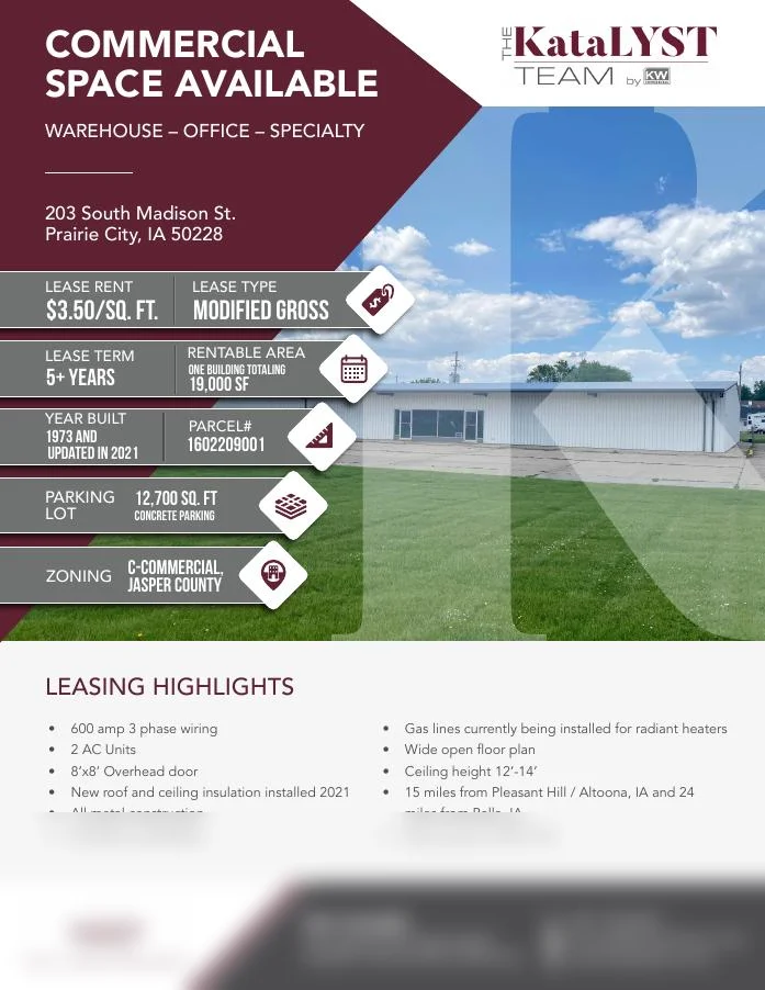 Commercial real estate property flyer by BTS Brands (FLY-08)