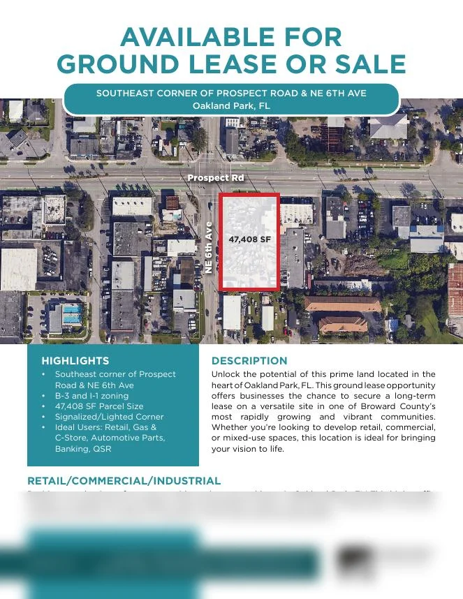 Commercial real estate property flyer by BTS Brands (FLY-24)