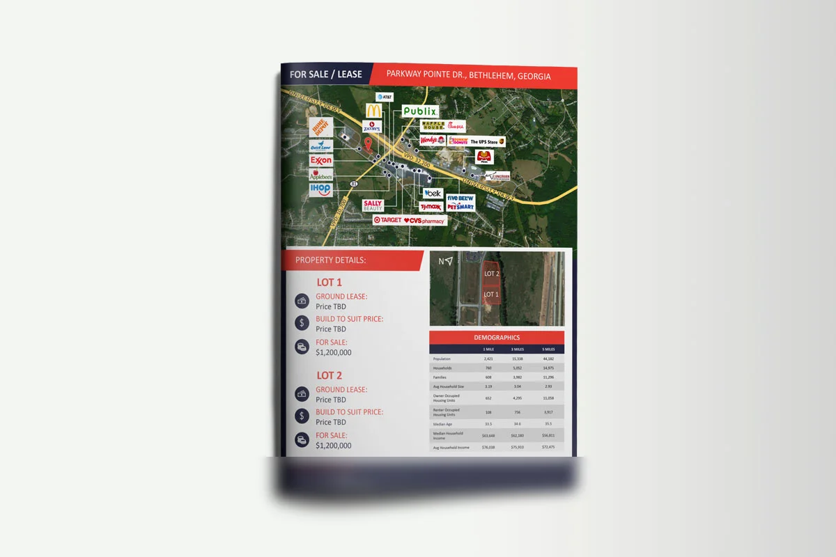 Commercial real estate property flyer by BTS Brands (FLY-55)