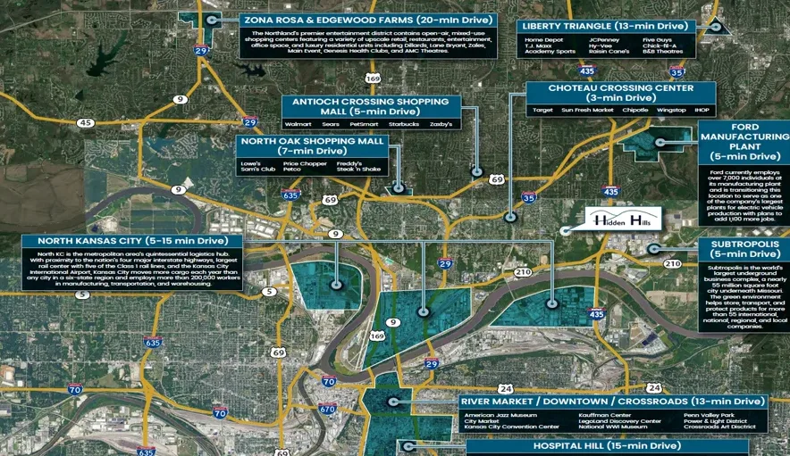 Annotated aerial market map