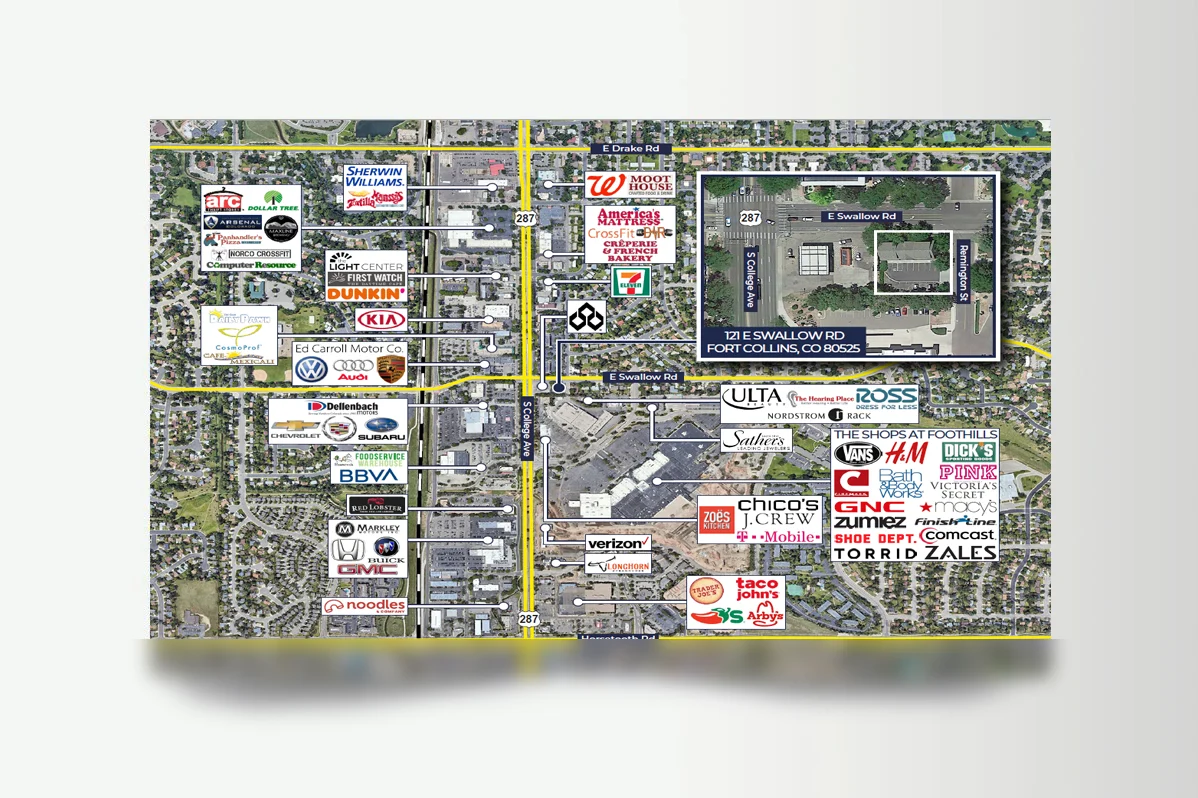 Commercial real estate custom map & aerial by BTS Brands (MAP-13)