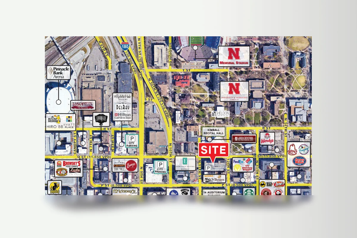 Commercial real estate custom map & aerial by BTS Brands (MAP-42)