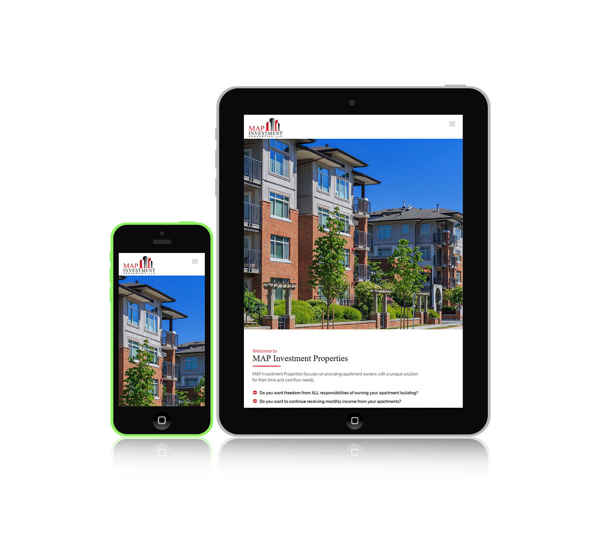 Commercial real estate mobile responsive landing page development