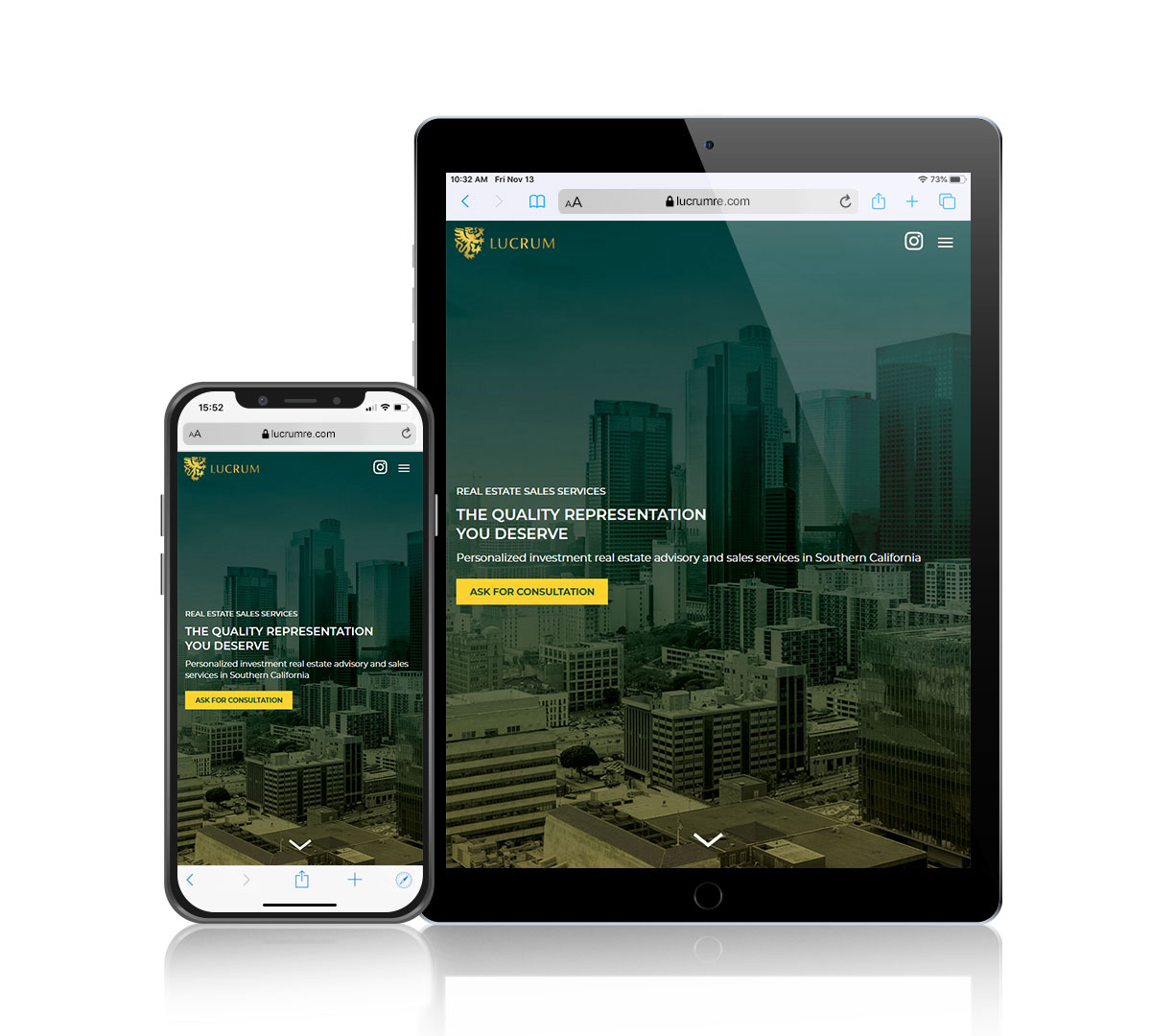 Commercial real estate mobile responsive website development