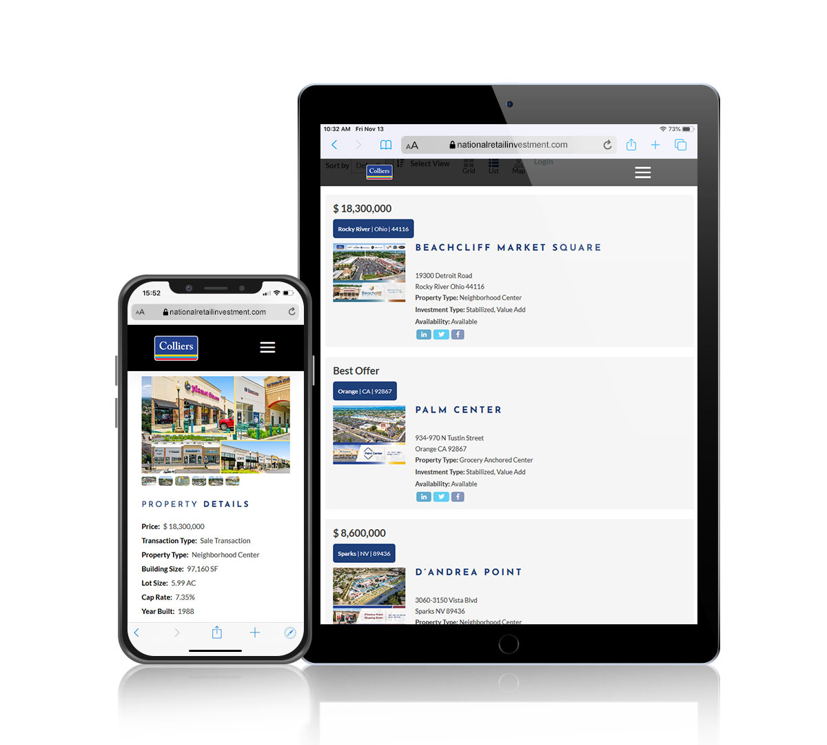 Commercial real estate mobile responsive properties plugin